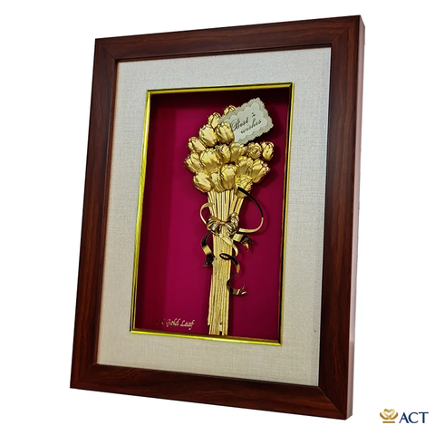 Tranh Bó Hoa Tulip Nghệ Thuật Dát Vàng 24k ACT GOLD ISO 9001:2015