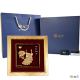 Quà tặng tranh Đôi Chim Công dát vàng 24k ACT GOLD ISO 9001:2015 (Mẫu 4)