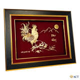 Tranh Gà Trống dát vàng 24k ACT GOLD ISO 9001:2015 (Mẫu 1)