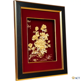 Tranh Hoa Mẫu Đơn dát vàng 24k ACT GOLD ISO 9001:2015 (Mẫu 1)