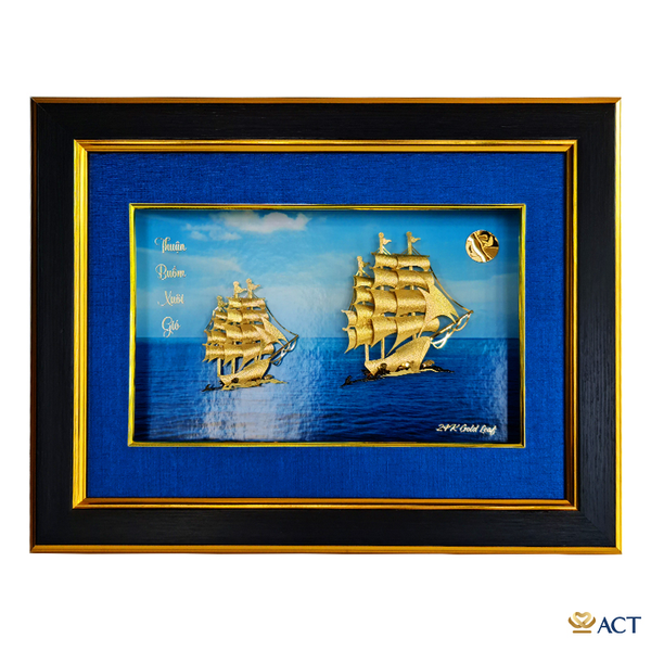 Tranh Thuyền dát vàng 24k ACT GOLD ISO 9001:2015 (Mẫu 43)