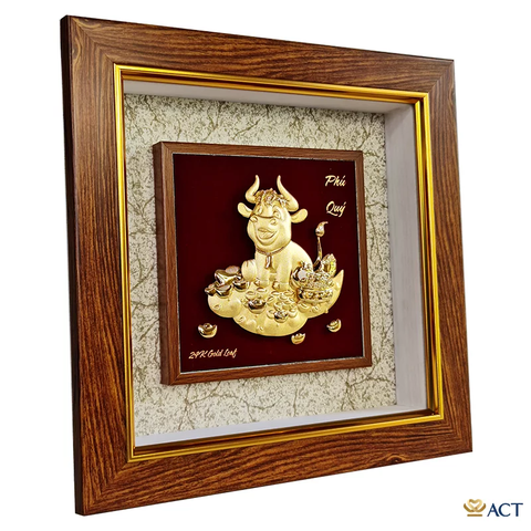 Tranh Trâu dát vàng 24k ACT GOLD ISO 9001:2015 (Mẫu 1)