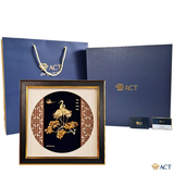 Quà tặng tranh Đôi Chim Hạc dát vàng 24k ACT GOLD ISO 9001:2015 (Mẫu 1)