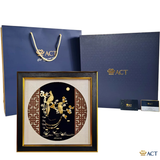 Quà tặng tranh Đôi Chim Thiên Đường dát vàng 24k ACT GOLD ISO 9001:2015