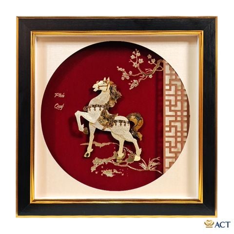 Tranh Ngựa Tài Lộc dát vàng 24k ACT GOLD ISO 9001:2015 (Mẫu 2)