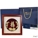 Quà tặng Tranh Chữ Phúc Hán Tự dát vàng 24k ACT GOLD ISO 9001:2015