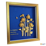 Tranh Hoa Hướng Dương dát vàng 24k ACT GOLD ISO 9001:2015
