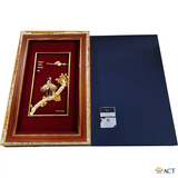 Quà tặng tranh Đôi Hạc dát vàng 24k ACT GOLD ISO 9001:2015 (Mẫu 4)