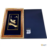 Quà tặng tranh Đôi Hạc dát vàng 24k ACT GOLD ISO 9001:2015 (Mẫu 3)
