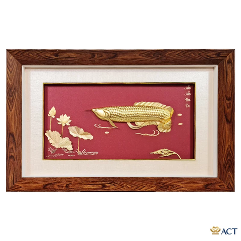 Tranh Cá Rồng dát vàng 24k ACT GOLD ISO 9001:2015 (Mẫu 5)