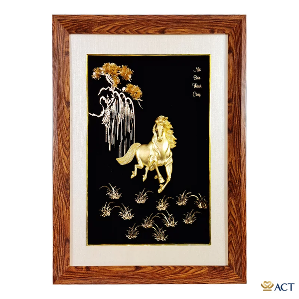 Tranh Ngựa dát vàng 24k ACT GOLD ISO 9001:2015 (Mẫu 3)