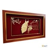 Quà tặng tranh Đôi Chim Công dát vàng 24k ACT GOLD ISO 9001:2015 (Mẫu 17)