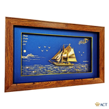 Quà tặng tranh Thuyền mạ vàng 24k ACT GOLD ISO 9001:2015 (Mẫu 31)