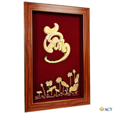 Quà tặng Tranh Chữ Tâm dát vàng 24k ACT GOLD ISO 9001:2015(Mẫu 4)