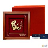 Quà tặng tranh thư pháp chữ PHÚC dát vàng 24k ACT GOLD ISO 9001:2015