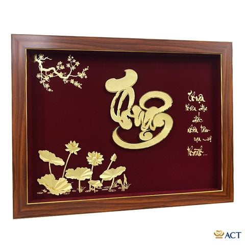 Quà tặng Tranh Chữ Thuận dát vàng 24k ACT GOLD ISO 9001:2015