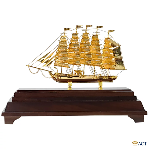 Quà tặng Thuyền Buồm dát vàng 24k ACT GOLD ISO 9001:2015 (Mẫu 66)