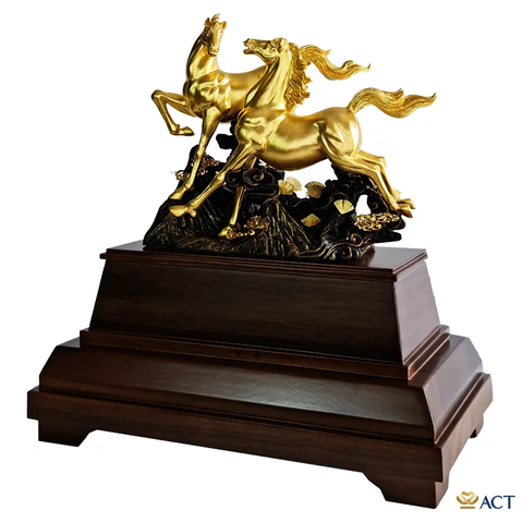 Quà tặng Song Mã dát vàng 24k ACT GOLD ISO 9001:2015