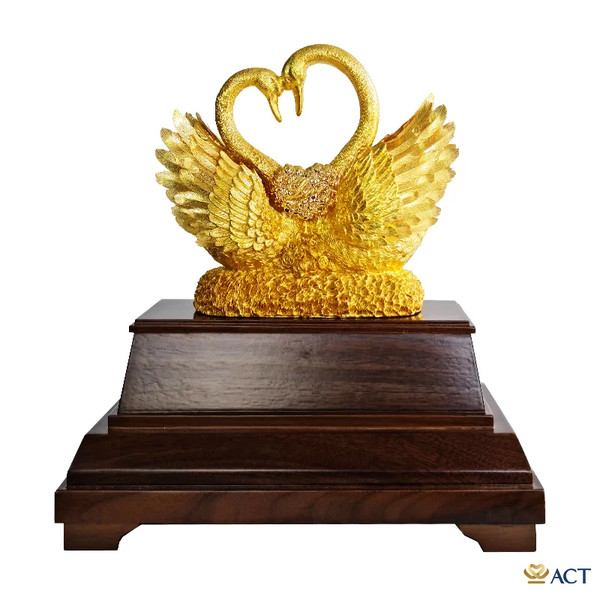 Quà tặng Đôi Thiên Nga dát vàng 24k ACT GOLD ISO 9001:2015(Mẫu 1)