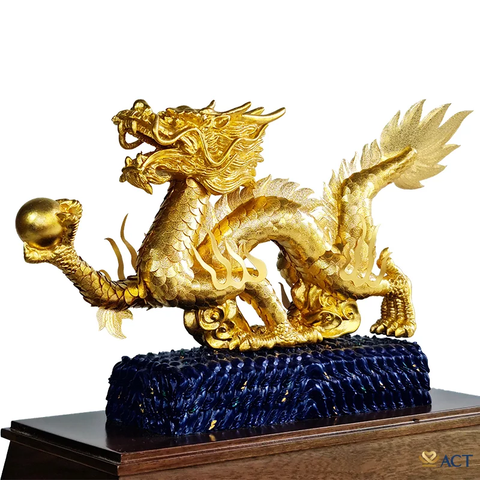 Quà tặng Rồng Dâng Ngọc dát vàng 24k ACT GOLD ISO 9001:2015
