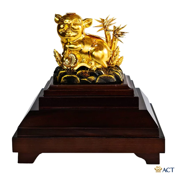 Quà tặng Heo Tài Lộc dát vàng 24k ACT GOLD ISO 9001:2015(Mẫu 1)
