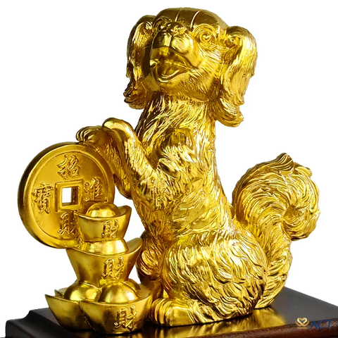Quà tặng Tuất Phú Quý dát vàng 24k ACT GOLD ISO 9001:2015 (Mẫu 3)