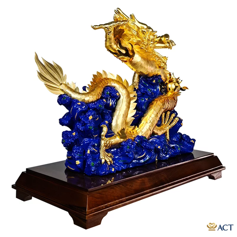 Quà tặng Rồng Vờn Ngọc - Cỡ Đại dát vàng 24k ACT GOLD ISO 9001:2015