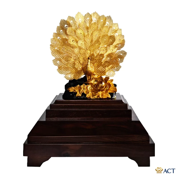 Quà tặng Chim Công dát vàng 24k ACT GOLD ISO 9001:2015 (Mẫu 4)