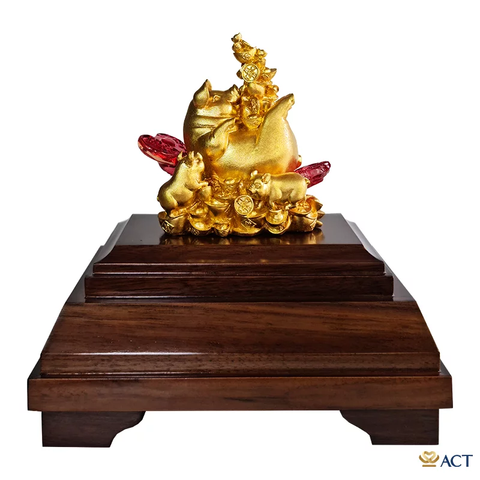 Quà tặng Heo Tài Lộc dát vàng 24k ACT GOLD ISO 9001:2015 (Mẫu 5)