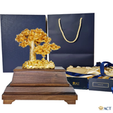 Quà tặng Tùng La Hán dát vàng 24k ACT GOLD ISO 9001:2015 (Mẫu 5)
