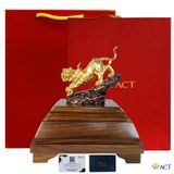 Quà tặng Biểu Trưng Bạch Hổ dát vàng 24k ACT GOLD ISO 9001:2015