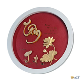 Quà tặng Tranh Chữ Tâm dát vàng 24k ACT GOLD ISO 9001:2015(Mẫu 2)