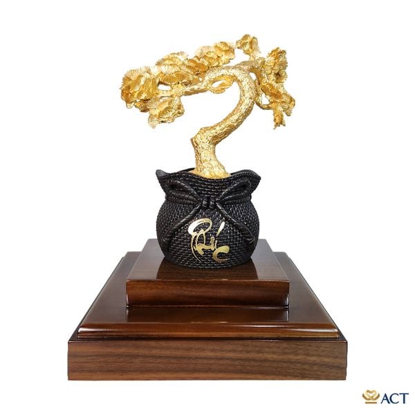 Quà tặng Tùng La Hán dát vàng 24k ACT GOLD ISO 9001:2015 (Mẫu 3)