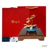 Quà tặng Chậu Lan 2 Cành dát vàng 24k ACT GOLD ISO 9001:2015