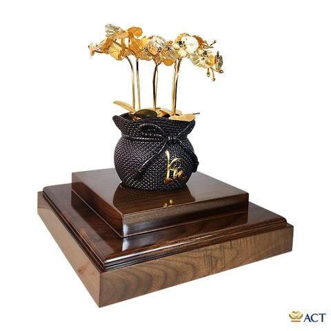 Chậu Lan 6 Cành dát vàng 24k ACT GOLD