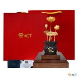 Quà tặng Chậu Sen 5 Cành dát vàng 24k ACT GOLD ISO 9001:2015(Mẫu 1)