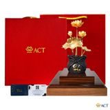 Quà tặng Chậu Sen 6 Cành dát vàng 24k ACT GOLD ISO 9001:2015