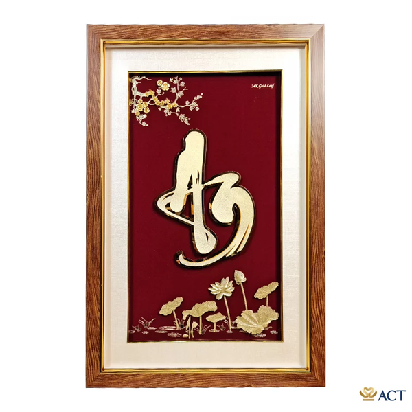 Quà tặng Tranh Chữ An dát vàng 24k ACT GOLD ISO 9001:2015 (Mẫu 5)