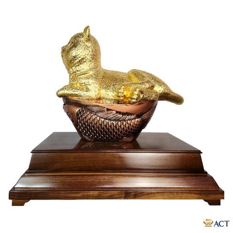 Tượng Mèo Hoàng Gia dát vàng 24k ACT GOLD