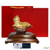 Quà tặng Tượng Mèo Hoàng Gia dát vàng 24k ACT GOLD ISO 9001:2015