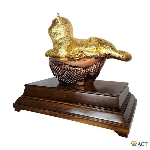 Tượng Mèo Hoàng Gia dát vàng 24k ACT GOLD