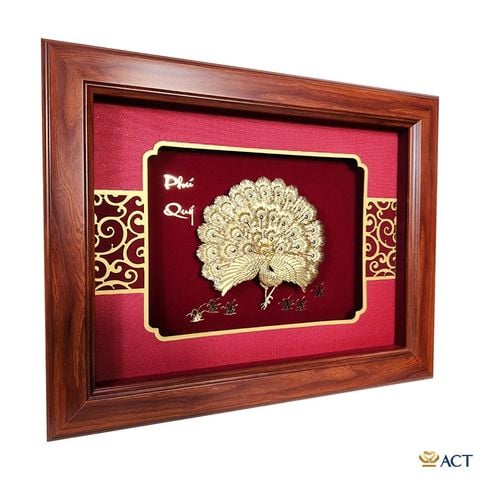 tranh Chim Công dát vàng 24k ACT GOLD