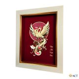 Quà tặng tranh Đôi Chim Công dát vàng 24k ACT GOLD ISO 9001:2015