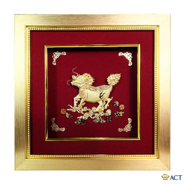 Quà tặng Tranh Tỳ Hưu dát vàng 24k ACT GOLD ISO 9001:2015