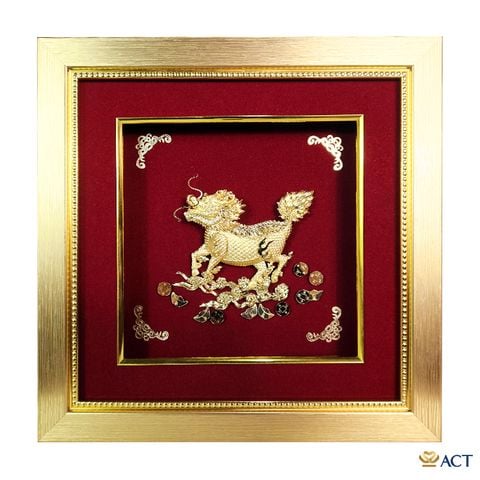 Tranh Tỳ Hưu dát vàng 24k ACT GOLD