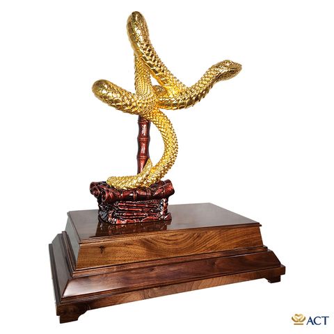 Quà tặng tượng rắn dát vàng 24k ACT GOLD ISO 9001:2015 (mẫu 3)