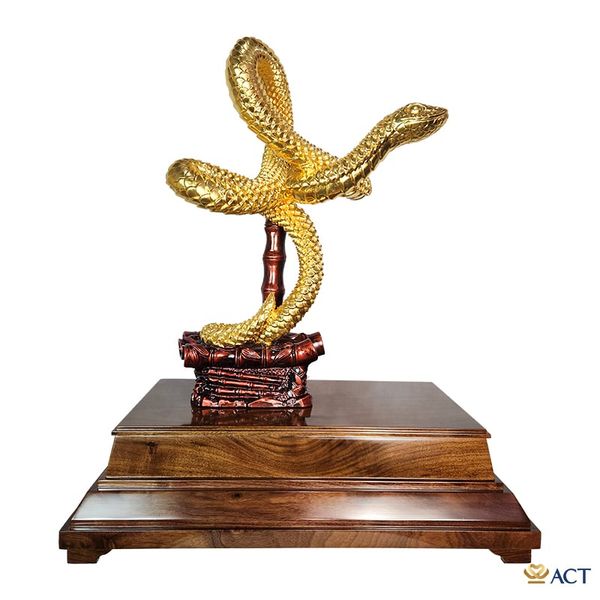 Quà tặng tượng rắn dát vàng 24k ACT GOLD ISO 9001:2015 (mẫu 3)