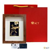 Quà tặng Tranh Hoa Sen dát vàng 24k ACT GOLD ISO 9001:2015