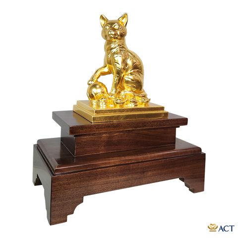 Tượng Mèo Phú Quý dát vàng 24k ACT GOLD