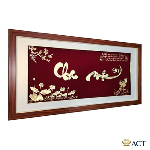 Quà tặng Tranh Chữ Cha Mẹ dát vàng 24k ACT GOLD ISO 9001:2015